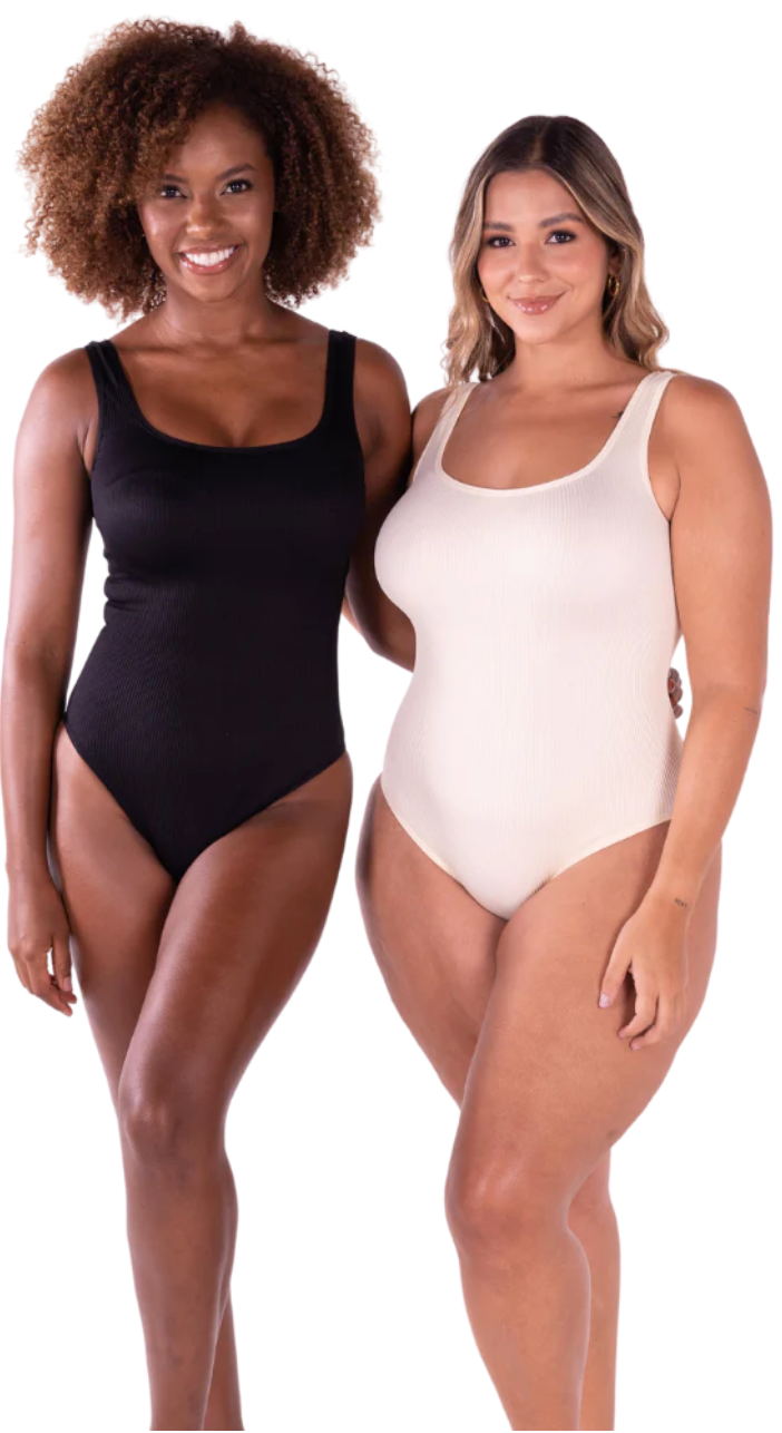 Square Neck Ribbed Bodysuit