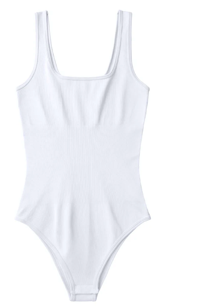 Square Neck Ribbed Bodysuit