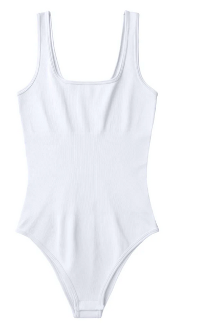 Square Neck Ribbed Bodysuit